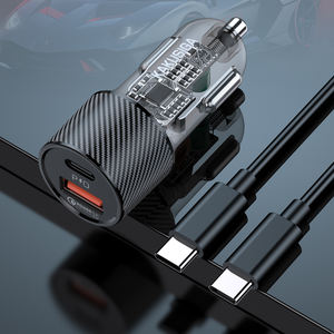 ชุดอุปกรณ์ชาร์จในรถยนต์ KAKUSIGA <span class=keywords><strong>HighPoint</strong></span> แบบสองพอร์ต PD30W+QC3.0 ชนิด Type-C to Type-C รองรับกำลังไฟ 15W 18W 30W ชาร์จเร็ว - Product Image 3