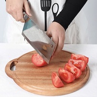 Papan pemotong kayu cendana eboni Kreatif Mini untuk koki lebih muda Steak kayu buah dan piring makan untuk anak-anak