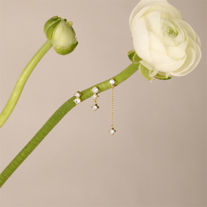 Juego de Aretes de Oro S925 al por Mayor, Joyería Minimalista de Tres Piezas con Circonita Blanca para Mujer - Product Image 4