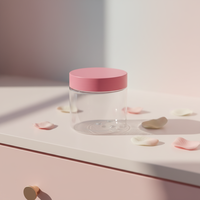 Bocaux cosmétiques cylindriques en plastique givré de luxe avec logo personnalisé, 150 ml, 200 ml, 250 ml, vides, avec couvercles roses à vis, pour lotions de soin de la peau et soins des yeux