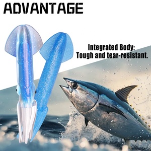 Señuelos de Pesca de Calamar de Plástico Suave de Alta Calidad, Señuelos Luminosos para Pesca de Pulpo, Señuelos para Pesca de Grandes Peces en Agua Salada, Colores Surtidos, Hoochies - Product Image 3