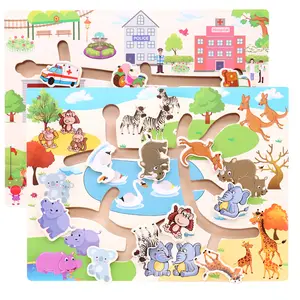 益智玩具批发动物动物园素木迷宫儿童益智玩具