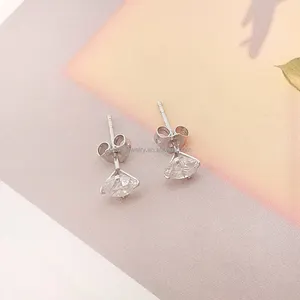 Klassische 18 Karat Schmuck Ohr stecker aus massivem Weißgold VVS Moissan ite Ohrringe für Frauen