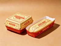 Boîte à clapet jetable pour burger et hot-dog avec compartiment, personnalisable, pour la restauration rapide à emporter, idéale pour les snack-bars