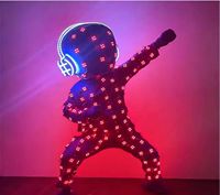 Costume de robot miroir LED, tenue lumineuse pour performance en boîte de nuit, scène, danse, personnalisable