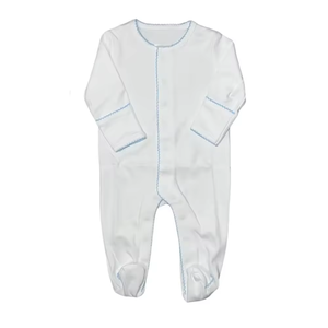 Vêtements pour bébé, monogrammes personnalisés, 100% coton, finition picot, combinaison pour bébé, <span class=keywords><strong>pyjama</strong></span> pour bébé, barboteuse pour nouveau-né, blanc, unisexe - Product Image 5