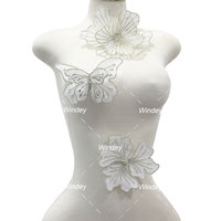 Vintage mariage mariée grand cristal coloré Applique Patch 3D fleur strass broche pour femme robes robe de bal