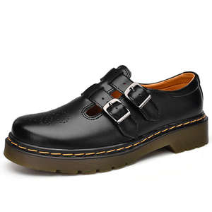 Nouvelles chaussures décontractées en cuir rétro respirantes, chaussures élégantes à semelle épaisse, chaussures en cuir d'extérieur, hauteur accrue - Product Image 1