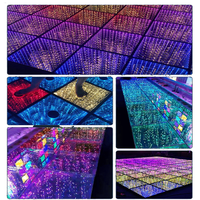 30W vidrio templado Digital 3D espejo dorado pista de baile RGBW CAMBIO DE Color interactivo para bodas discoteca discotecas