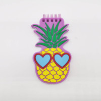 Personnalisé Impression Fournitures Scolaires Cahiers D'exercices Couvercle En Plastique Ananas En Forme De Bloc-Notes En Spirale