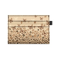 Tempat Kartu PU Custom Cetak Sesuai Permintaan, Motif Leopard Cetak Dua Sisi, Desain Ringkas Elegan, Penutup Kancing, Mudah untuk Kartu Kredit