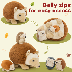 Vendita calda Super morbide spine madre bambino con Zip <span class=keywords><strong>riccio</strong></span> giocattoli di peluche ripieni per bambini che si coccolano regali per la decorazione della camera da letto - Product Image 2