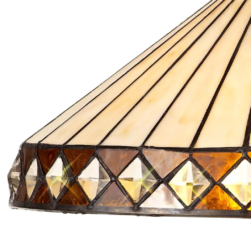 विंटेज एम्बर काँच की छत लटकता हुआ प्रकाश Lampshade रेट्रो शैली रंगीन छपाई कांच शेड