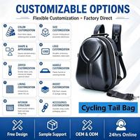 Sac de selle de moto en EVA thermoformé rigide, sac à dos arrière de moto imperméable avec bandoulière détachable pour les trajets quotidiens et les voyages