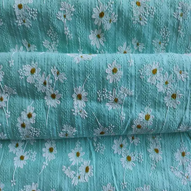 Tissu imprimé en 3D jacquard 100% coton, pour vêtements pour femmes et enfants, nouvelle collection