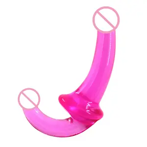 Jouets sexuels lesbiens en TPE à double extrémité haute transparence, pénis à sangle, gode sans sangle - Product Image 1