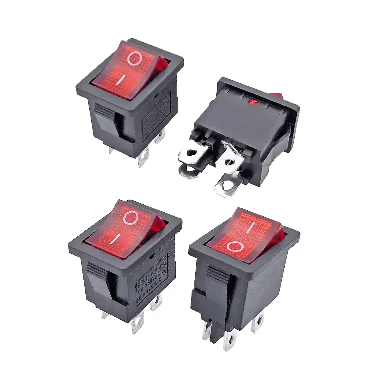 6a 250v Ac On Off 4pin Spst Mini Print 0-1 square Electrical Rocker Switch