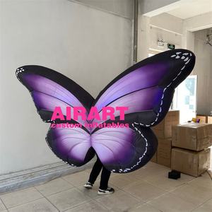 Costume de papillon gonflable lumineux à LED pour adulte, tenue d'Halloween - Product Image 2