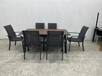 Ensemble de table et de chaises de salle à manger d'extérieur en aluminium moderne, imperméable, 4 places, pour jardin, restaurant, pique-nique