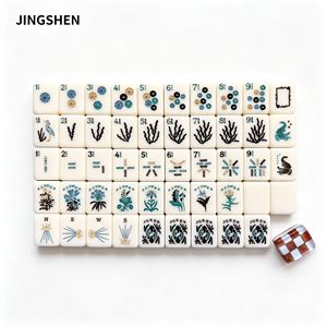 Jeu <span class=keywords><strong>de</strong></span> Mahjong Américain Thème Océan en Acrylique Pliable <span class=keywords><strong>de</strong></span> Qualité Supérieure avec Motifs Coralliens pour Réunions Familiales - Product Image 3