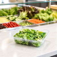Conteneur en PET à clapet, écologique, sans BPA, recyclable, de qualité alimentaire, inviolable, empilable, robuste, pour sushis