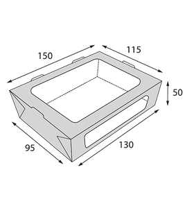 Contenedor versátil para comida para llevar, tipo ensaladera, de papel kraft blanco OSQ SALAD 600, con tapa transparente y logotipo personalizado. - Product Image 4