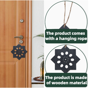Ornements en bois musulmans DAMAI pour l'Aïd, lanterne en forme de lune et d'étoile, décoration suspendue pour la maison, décoration de porte pour le Ramadan - Product Image 4
