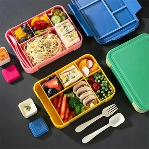 กล่องข้าวเด็ก 5 ช่อง ปลอดสาร BPA ป้องกันการรั่วซึม พร้อมช้อนส้อม สำหรับนักเรียน ขายส่ง - Product Image 2
