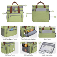 Sac à déjeuner isotherme extensible, étanche, sac isotherme thermique, sac à déjeuner Oxford pour le travail, le pique-nique, les activités de plein air
