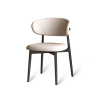Chaise de salle à manger en tissu de style nordique moderne minimaliste avec dossier en bois massif pour salon et usage domestique