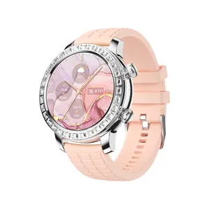 2024 התאמה אישית של שעון חכם לנשים Z95 מיני 1.3 אינץ' Amoled OEM לוגו שעון בריאות נשים Ip68 Z95mini עם יהלומים שעון חכם
