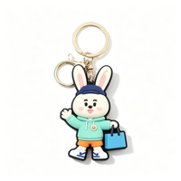 Porte-clés Anime 3D en PVC Souple, Logo Personnalisé en Acier Inoxydable, Couleur Écologique, Impression UV, Technique de Forme Libre, Durable, Promotionnel