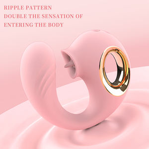 Meistverkaufter 2-in-1 Damen-Vibrator 9 Leckmuster Klitoris-Stimulator USB-Aufladbar IPX7 Sexspielzeug - Product Image 2