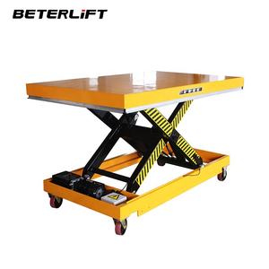 Table élévatrice manuelle hydraulique avec roulettes, table élévatrice manuelle avec convoyeur, chariot élévateur à ciseaux manuel - Product Image 1
