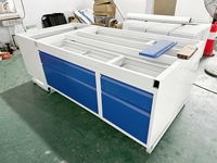 Mobilier de laboratoire de biologie à cadre en C en acier personnalisé Équipements de table de laboratoire scolaire Banc d'îlot de laboratoire