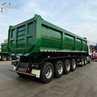 Semi-remorque benne basculante arrière super robuste à 3 essieux, 30 m³, 50 tonnes, pour sable et charbon