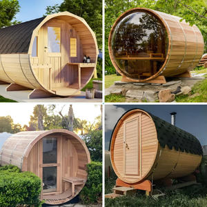 ヴィラ・裏庭向け スマート アウトドア バレルサウナ 6人用 デジタルコントロール & 赤外線ヒーティング搭載 - Product Image 5