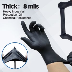 Gants de Travail en Nitrile Résistants XINGYU pour Réparation Automobile, Gants Nitrile Jetables Noirs, 8 mil Sans Poudre avec Texture Diamant - Product Image 6