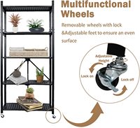 Étagère de cuisine pliable moderne en métal – Organisateur 5 niveaux peu encombrant pour garde-manger, épices et rangement sous l'évier