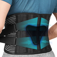 Ceinture de soutien dorsal avec coussin lombaire amovible, double sangles antidérapantes pour les douleurs dorsales, hernie discale, scoliose - Conception en maille respirante