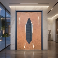 Puerta Principal de Aluminio con Rotura Térmica de Alta Seguridad Kalaishi, Puerta de Entrada Doble con Tallado 3D Personalizado, Puerta de Entrada de Lujo para Villa