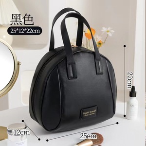 กระเป๋าใส่อุปกรณ์อาบน้ำท่องเที่ยวทรงกลมสีน้ำตาลกันน้ำสำหรับใช้ในชีวิตประจำวัน - Product Image 2
