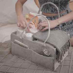 Panier de Rangement pour Bébé - Organisateur de Couches pour Table à Langer - Sac de Transport Portable - Organisateur de Voiture avec Séparateur Amovible - Product Image 4