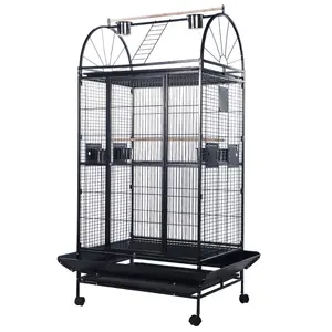 Offre Spéciale support de cage en fil de fer durable et solide avec roue en gros cage à oiseaux en fer d'approvisionnement d'usine en vente
