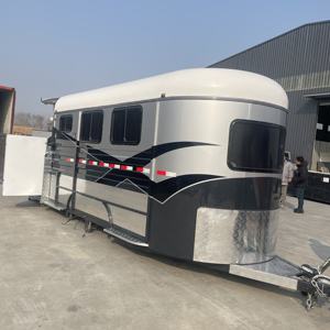 Remorque semi-remorque pour 3 chevaux HERUI avec espace standard pour chevaux, double essieu, frein électrique, capacité de charge de 4 tonnes - Product Image 2