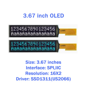 Новый 3,67-дюймовый OLED-дисплей Hentet с символьным отображением, тип 1602, драйвер US2066, промышленный экран - Product Image 1