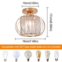 Plafonnier en forme de citrouille pour escalier, chambre et cuisine, avec bande de verre de 19 cm de large, douille E27 E26, max. 40W, 240V/110V