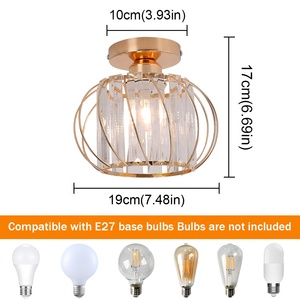 E27 E26 소켓 최대 40W 240V 110V 호박 모양 계단 침실 주방 천장 조명 유리 스트립 포함 폭 19cm - Product Image 2