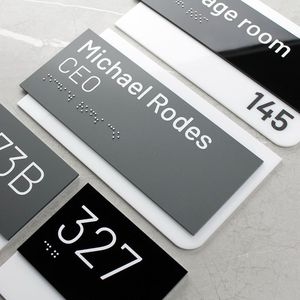 Chất Lượng Cao Văn Phòng Braille Cửa Tấm Số Phòng Braille Touchable Cửa Tấm Dấu Hiệu Cho Văn Phòng - Product Image 6