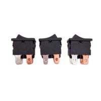 Interrupteur à bascule en forme de bateau certifié ENEC, 3 broches SPDT, marche-arrêt-marche, 10A 250V, noir, à réinitialisation automatique, équipement électrique